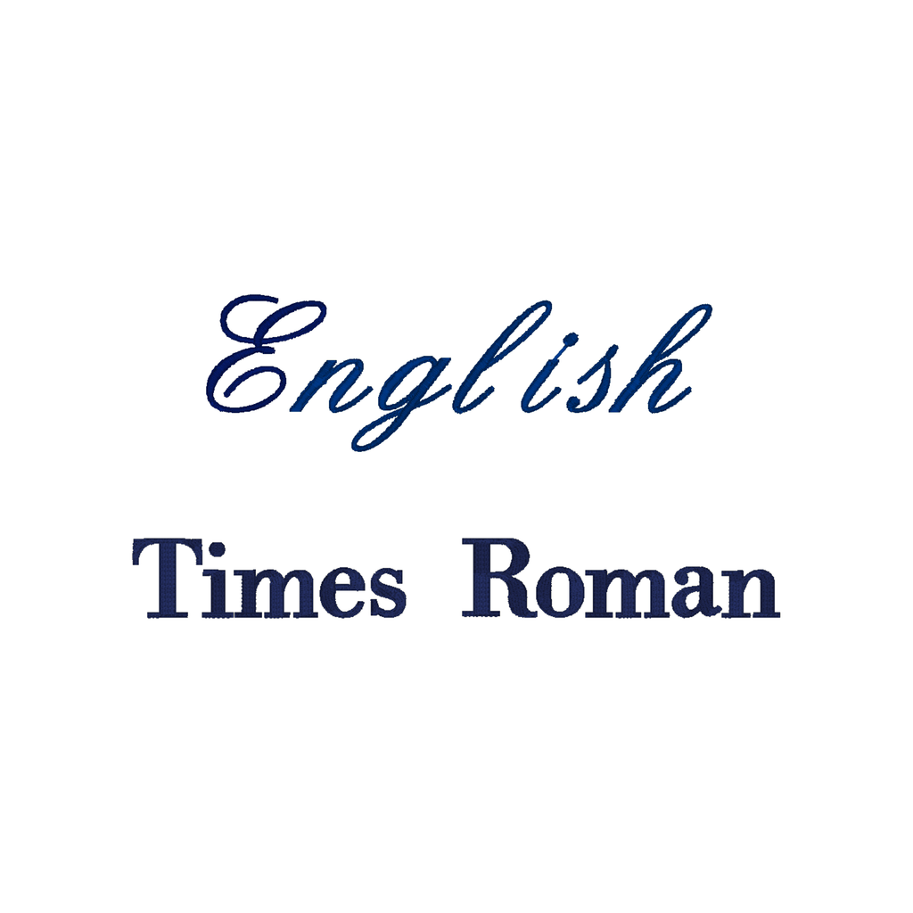english or times roman font for custom embroidered dog bandana
