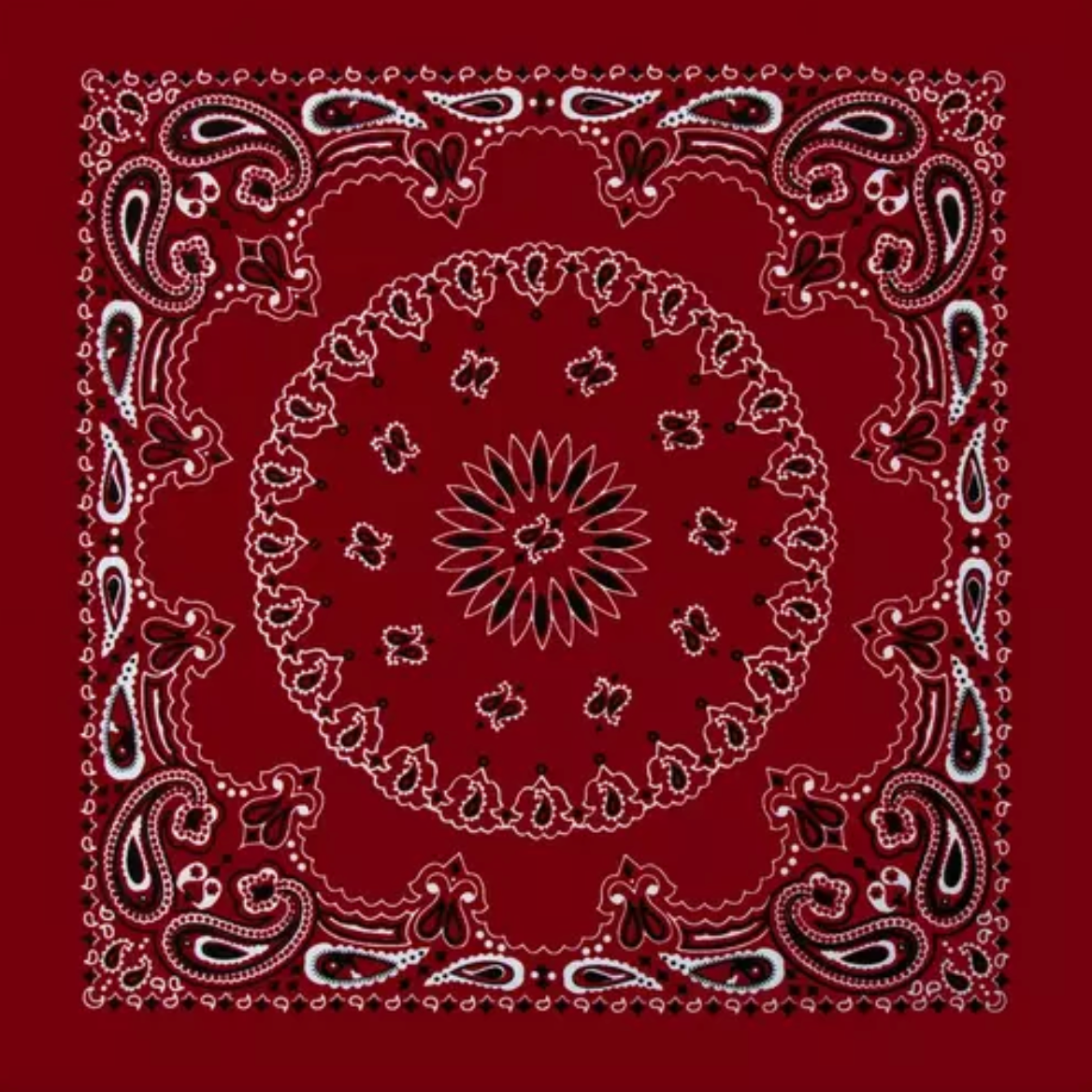 red black and white custom dog bandana