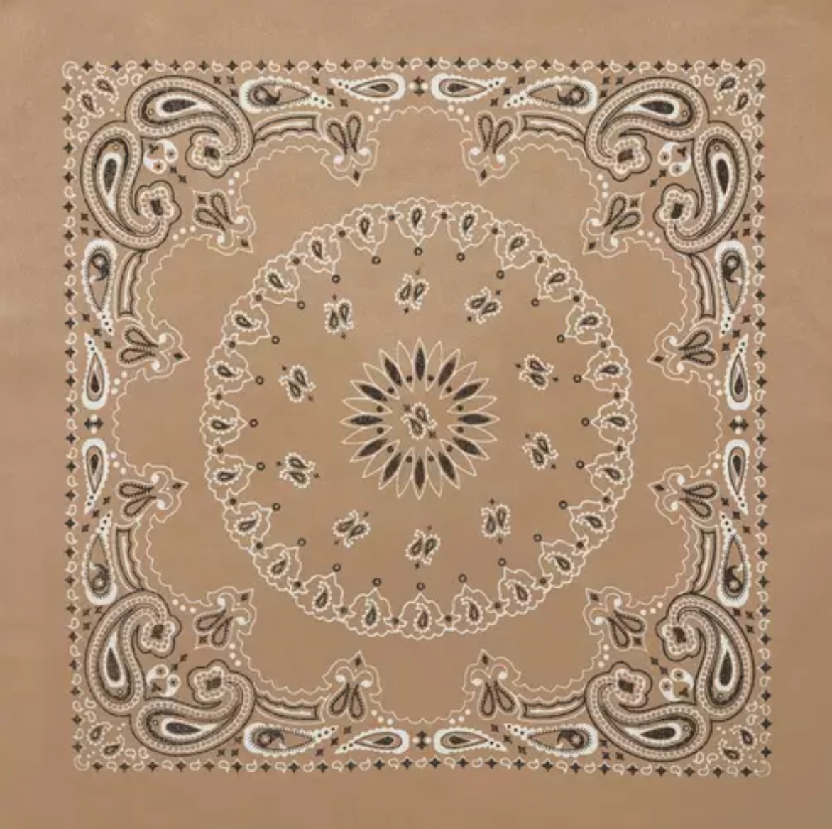 tan black and white custom dog bandana